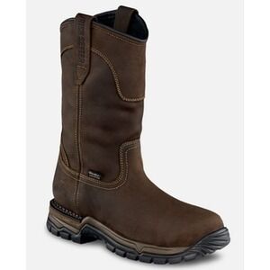 Two Harbors Men's 11-inch Waterproof Leather Safety Toe Pull-On Boot, Size10.5